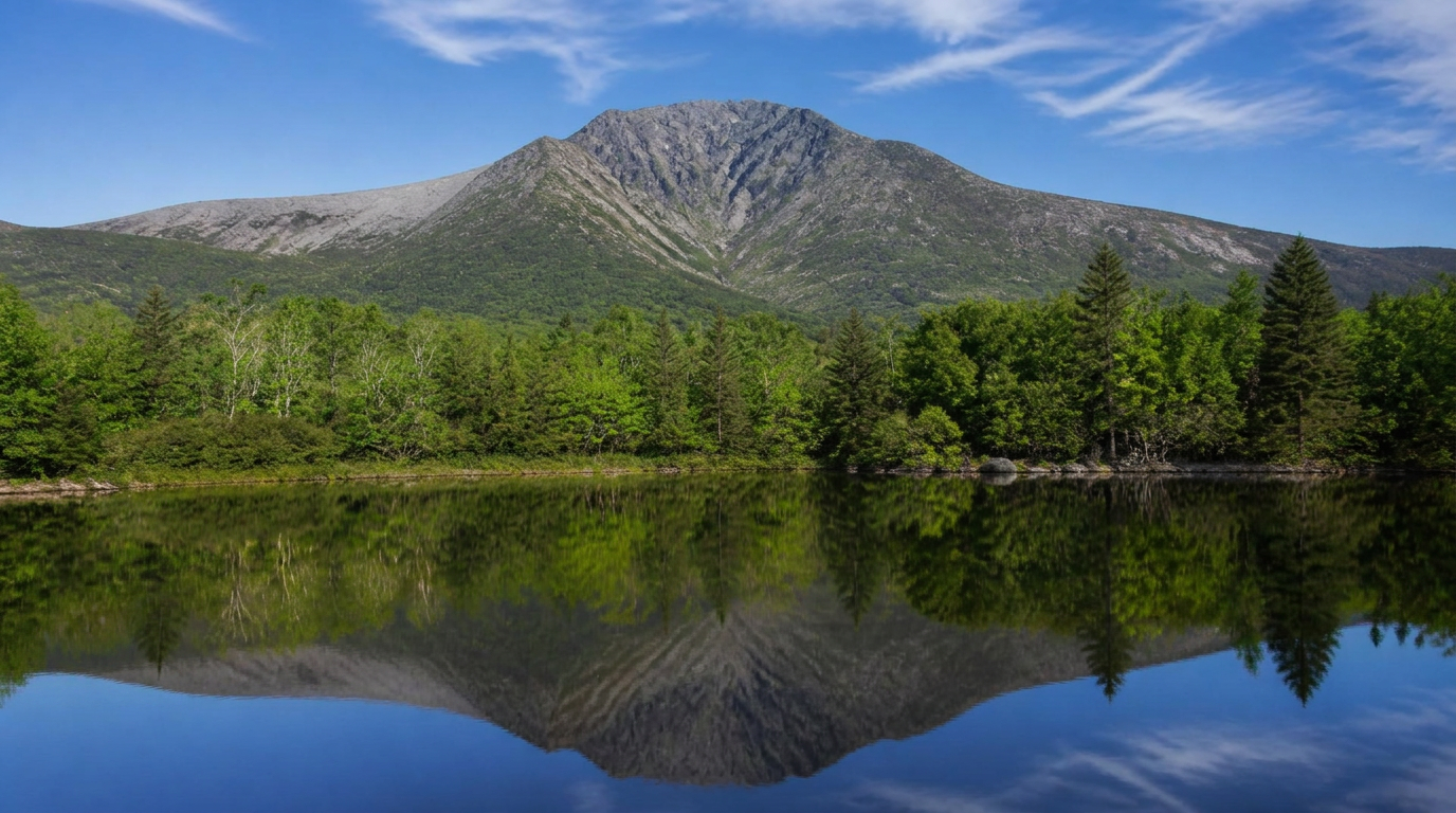 Mount Katahdin at golden hour, Baxter State Park, Maine
